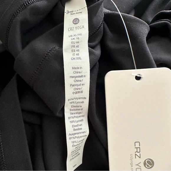 CRZ Yoga Women’s Cropped Long Sleeves Mock Turtleneck Top Black Size XL NWT - Picture 3 of 6